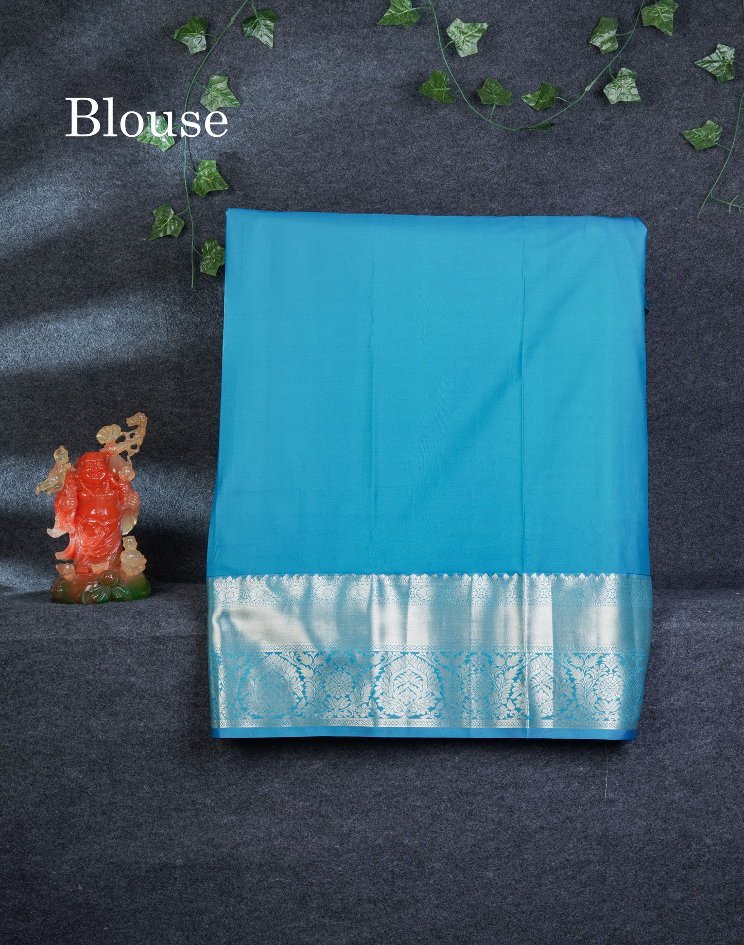 Semi Silk Pattu Pavadai (Light Rexona) With Contrast Ramar Blue Blouse 45"