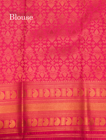 Red Colour Semi Silk Saree With Copper Zari Border