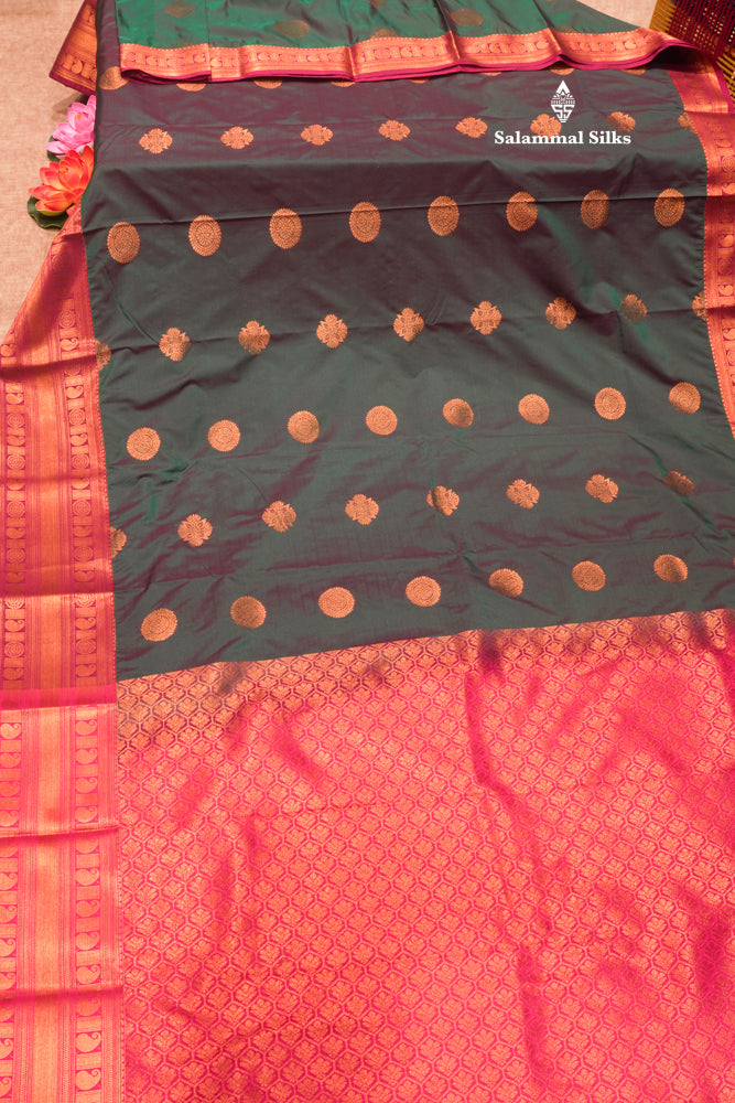 Red Colour Semi Silk Saree With Copper Zari Border