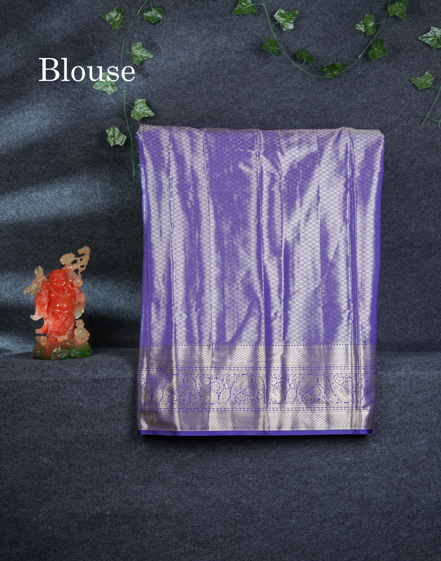 Semi Silk Pattu Pavadai Tissue (Sea Green) With Contrast Violet  Blouse 45"