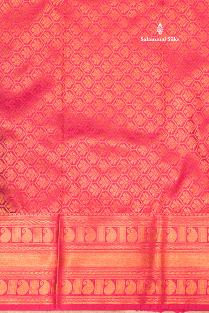 Red Colour Semi Silk Saree With Copper Zari Border