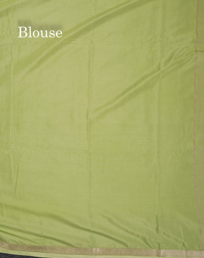 Beautiful Half White Plain Semi Mysore Silk Saree With Small Traditional Zari Border