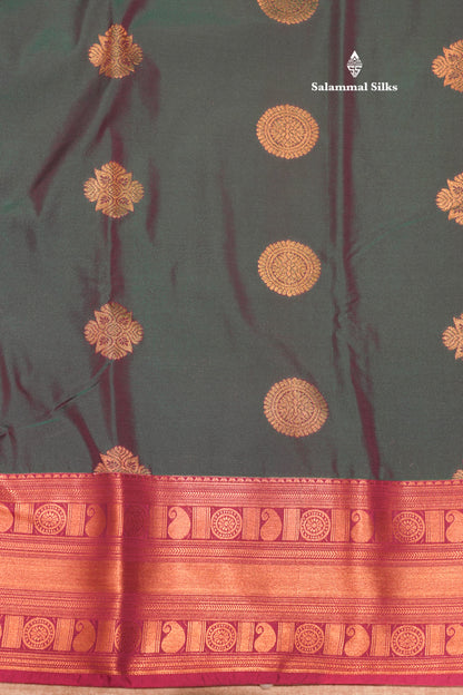 Red Colour Semi Silk Saree With Copper Zari Border