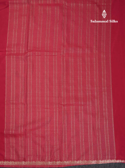 Beautiful Half White Plain Semi Mysore Silk Saree With Small Traditional Zari Border