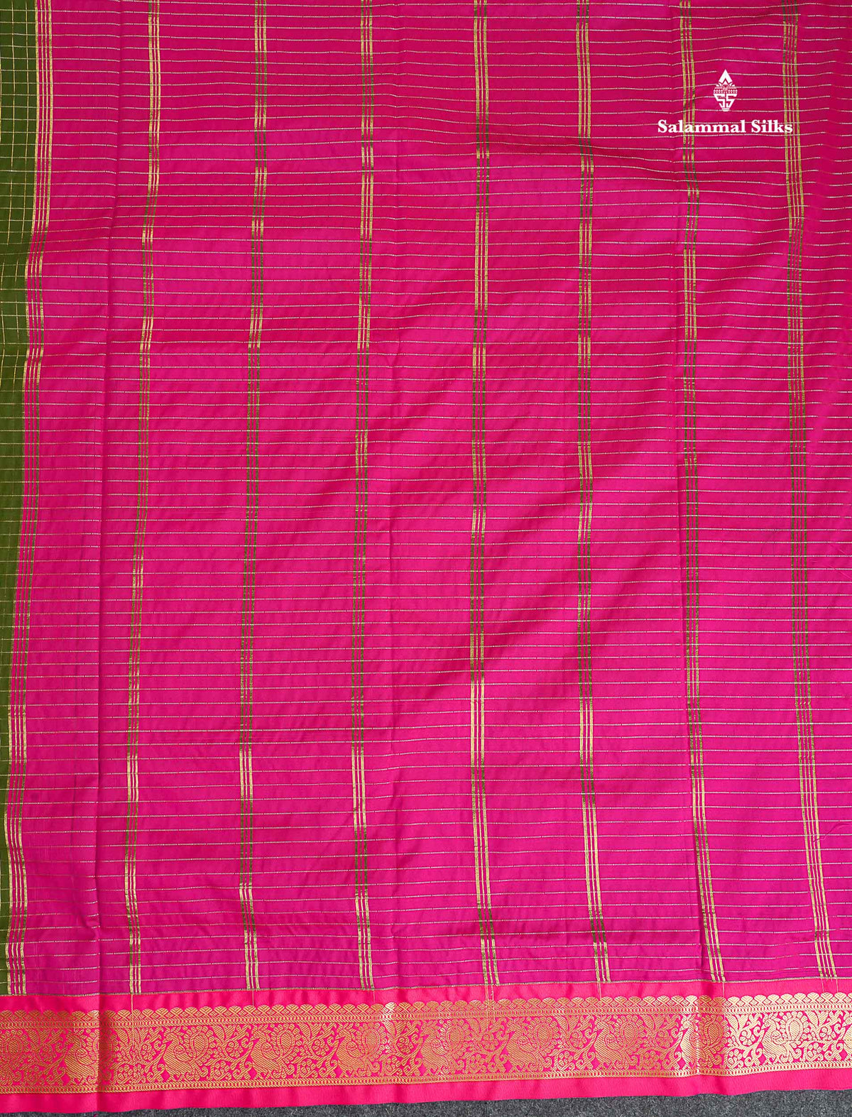Semi Silk Saree - Brinjal Colour Body Checks With Contrast Pink Border | 9.5 Yards