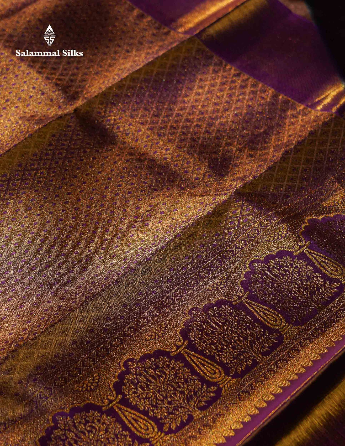 Beautiful Light Blue Tissue Bridal Pure Kanjivaram Silk Saree With Contrast Dark Purple Traditional Evening Morning Border