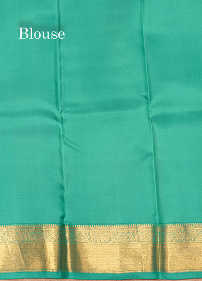 Violet Colour Pure Kanjivaram Silk Saree With Gold Zari Border
