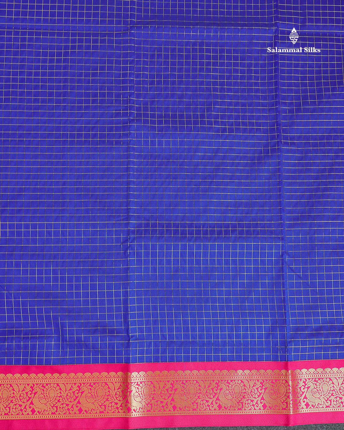 Semi Silk Saree - Brinjal Colour Body Checks With Contrast Pink Border | 9.5 Yards