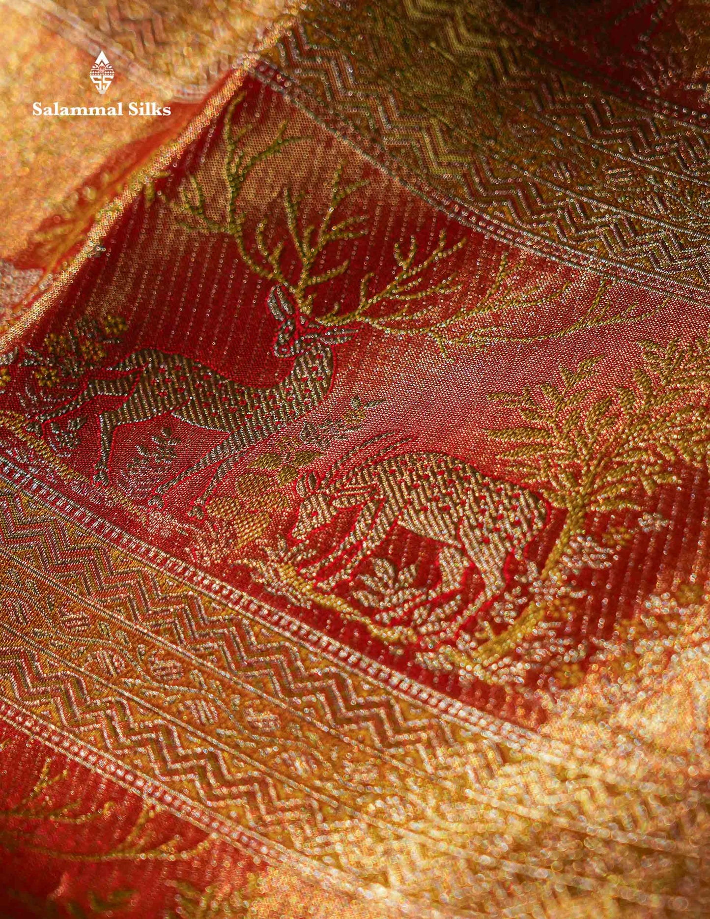 Beautiful Light Orange Tissue Bridal Menakari Work Pure Kanjivaram Silk Saree With Fancy Border
