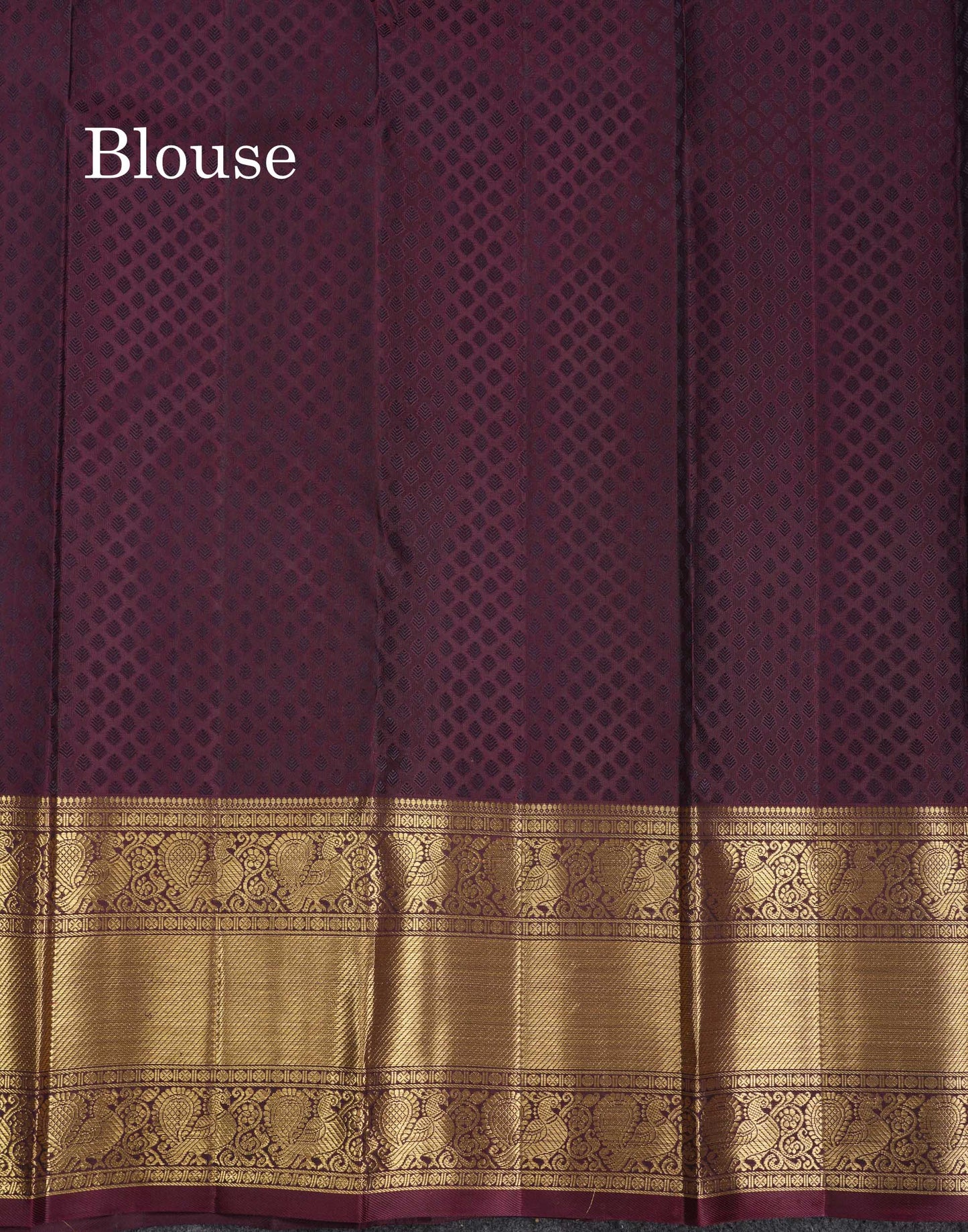 Beautiful Wine Colour Checks & Buttas Bridal 2G Pure Kanjivaram Silk Saree With Traditional Evening Morning Border