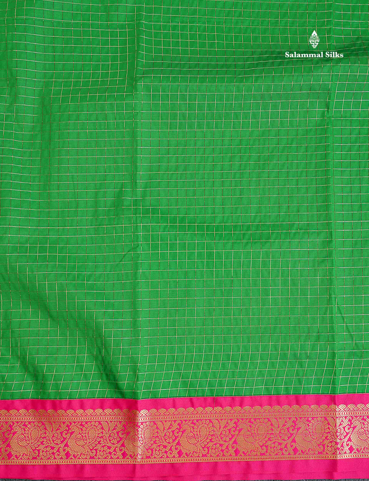 Semi Silk Saree - Brinjal Colour Body Checks With Contrast Pink Border | 9.5 Yards