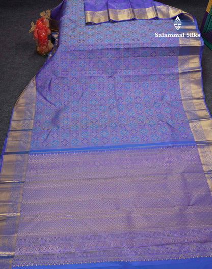 Beautiful Royal Blue Meenakari Work Bridal Pure Kanjivaram Silk Saree With Traditional Border