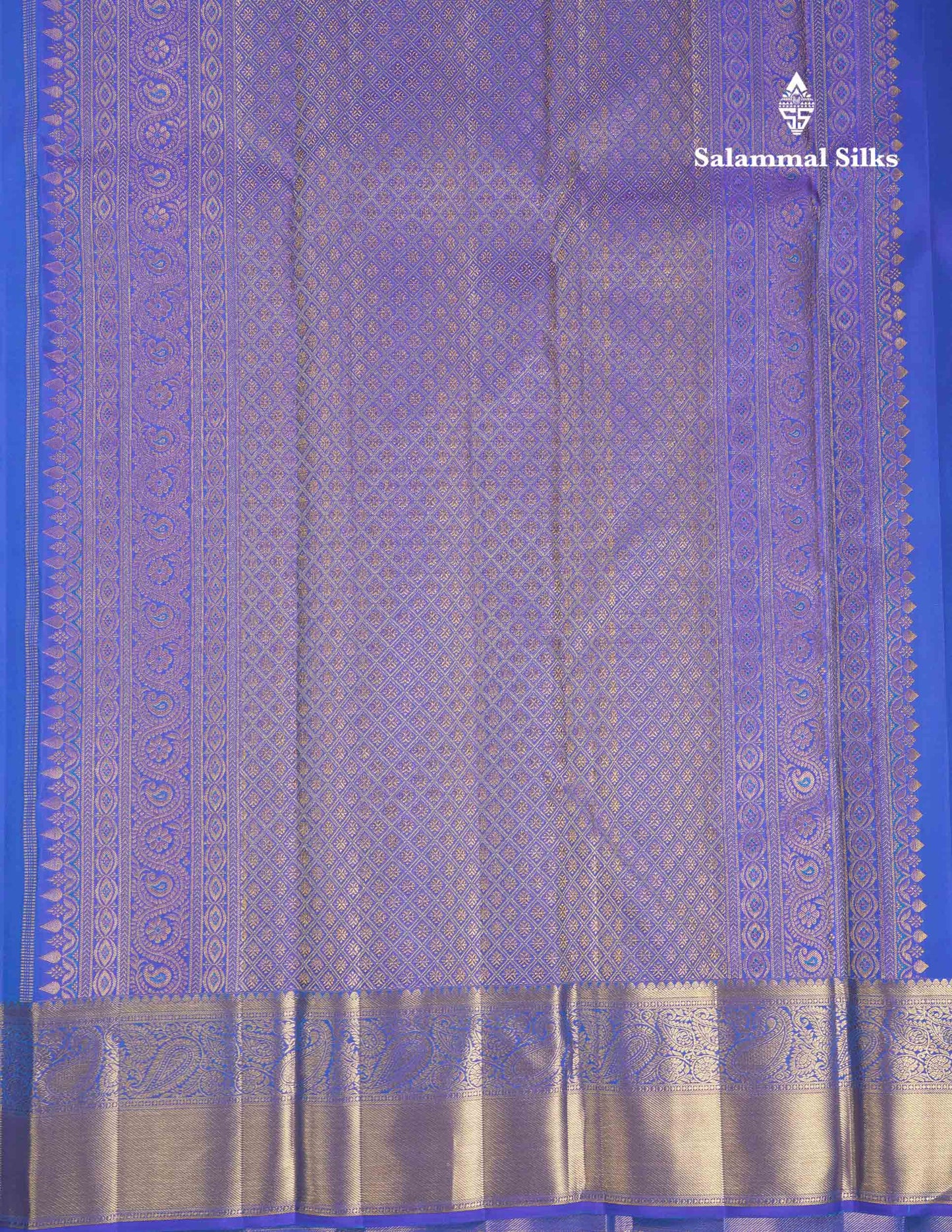 Beautiful Royal Blue Meenakari Work Bridal Pure Kanjivaram Silk Saree With Traditional Border