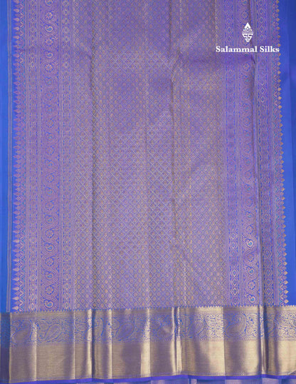 Beautiful Royal Blue Meenakari Work Bridal Pure Kanjivaram Silk Saree With Traditional Border