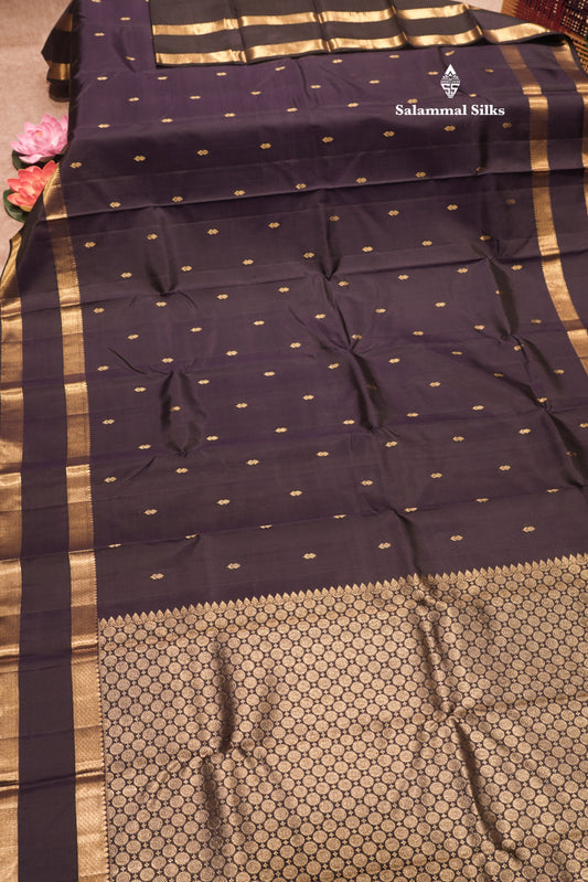 Navy Blue Colour Pure Kanjivaram Silk Saree With Double Border