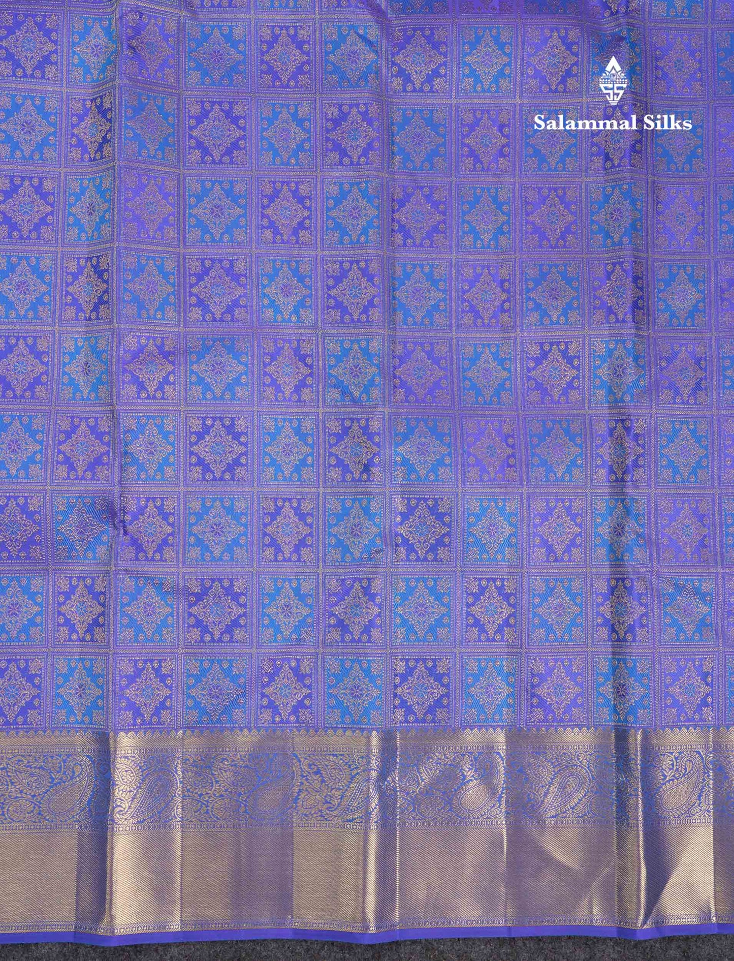 Beautiful Royal Blue Meenakari Work Bridal Pure Kanjivaram Silk Saree With Traditional Border
