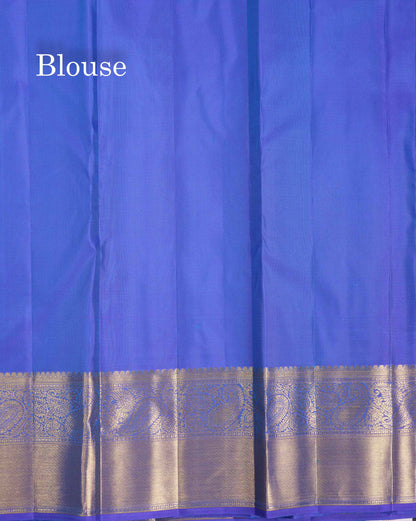 Beautiful Royal Blue Meenakari Work Bridal Pure Kanjivaram Silk Saree With Traditional Border