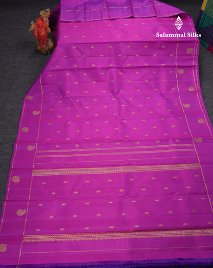 Beautiful Magenta Pure Kanjivaram Silk Saree Pure Zari With Traditional Border