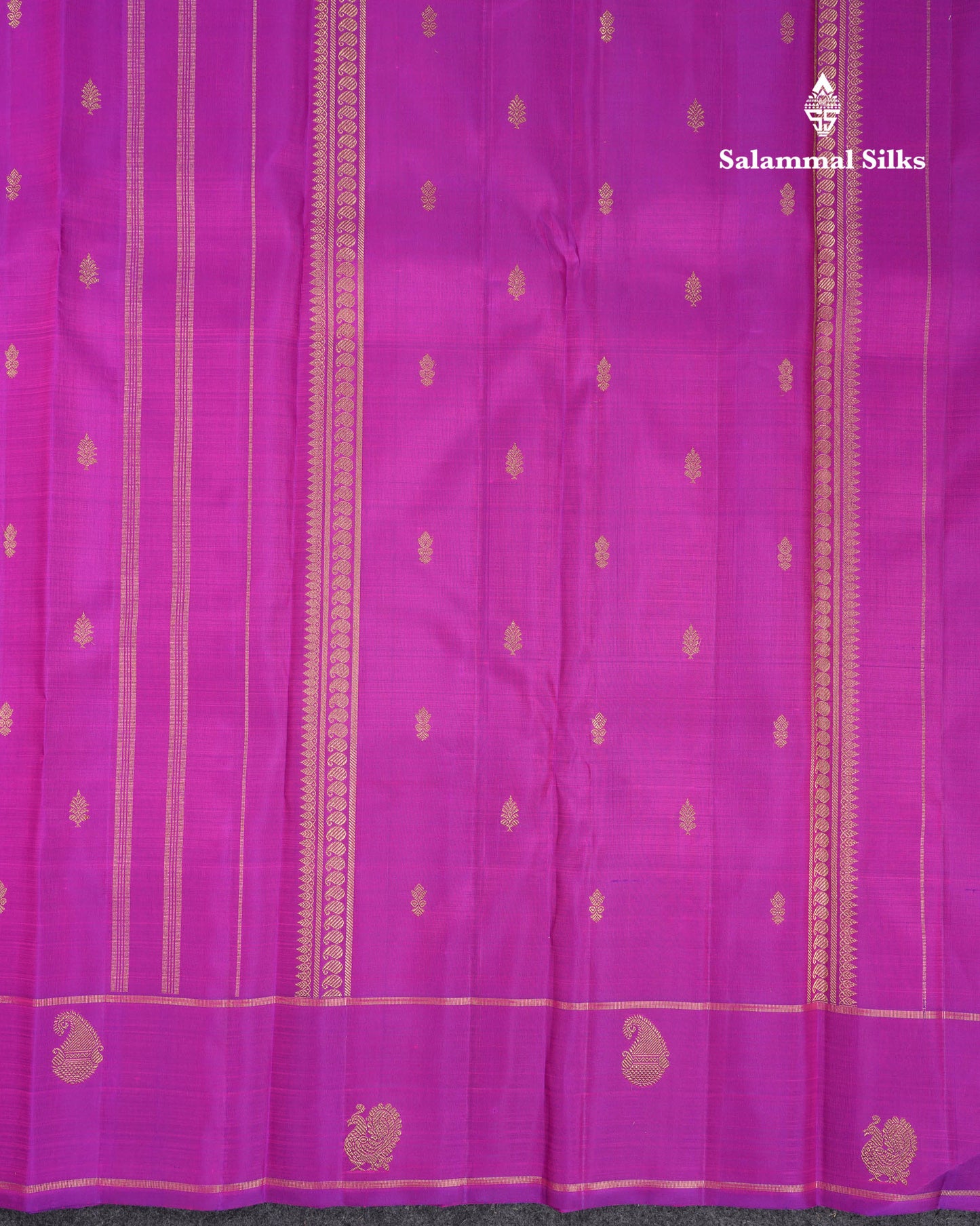 Beautiful Magenta Pure Kanjivaram Silk Saree Pure Zari With Traditional Border