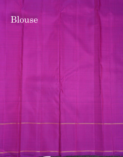 Beautiful Magenta Pure Kanjivaram Silk Saree Pure Zari With Traditional Border