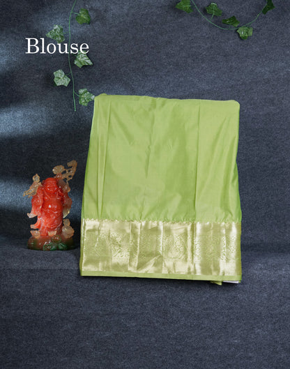 Semi Silk Pattu Pavadai (Violet) with Contrast Parrot Green Blouse 27"