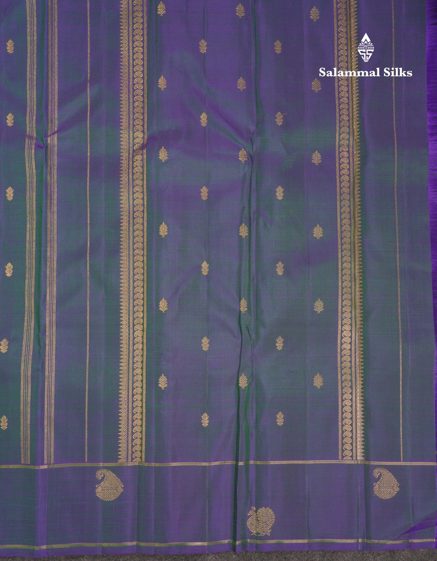 Beautiful Peacock Blue Pure Kanjivaram Silk Saree With Pure Zari Traditional Border