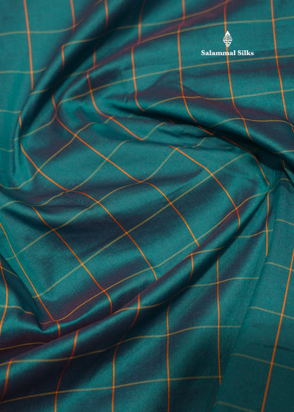 9 Yards Semi Silk Saree Green Colour with Gold Zari Border