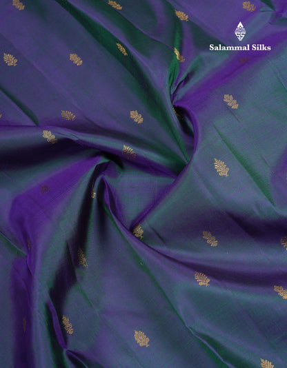 Beautiful Peacock Blue Pure Kanjivaram Silk Saree With Pure Zari Traditional Border