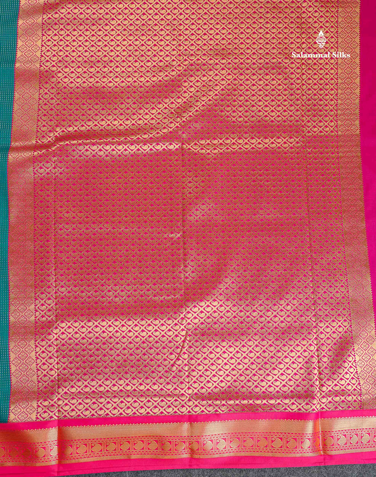 Semi Silk Saree - Orange Colour Body With Contrast Bottle Green Border | 9.5 Yards