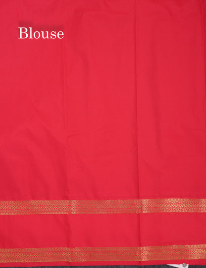 Beautiful Mango Yellow Checks And Buttas Semi Silk Saree With Red Traditional Double Border