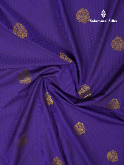 Beautiful Violet Semi Silk Saree With Teal Green Traditional Korvai Double Border