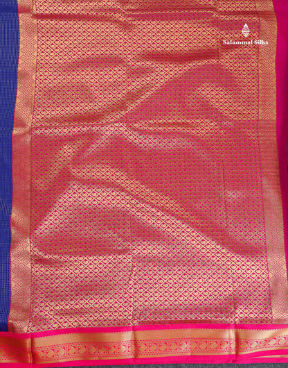 Semi Silk Saree - Orange Colour Body With Contrast Bottle Green Border | 9.5 Yards