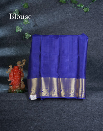 Pure Silk Pattu Pavadai (Peach) With Royal Blue Blouse 27"