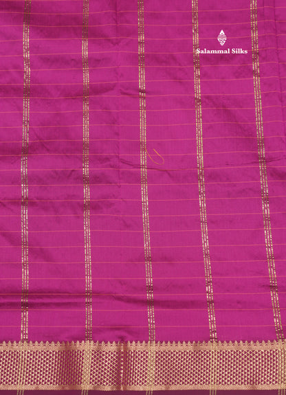 9 Yards Semi Silk Saree Green Colour with Gold Zari Border
