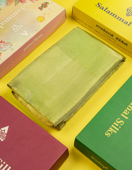Light Elaichi Green Bridal Pure Kanjivaram Silk Saree With Contrast Light Green Blouse