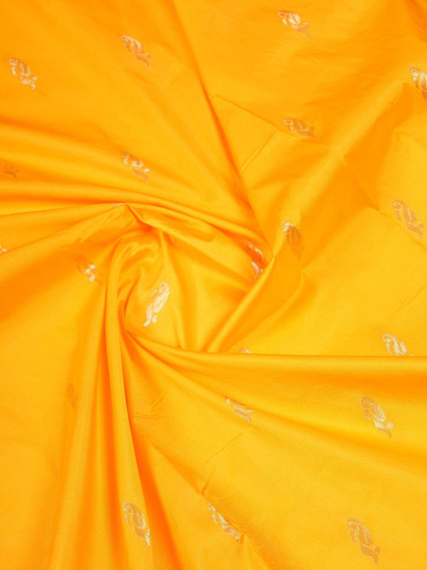 9.5 Yards Semi Silk Saree Yellow with Contrast Maroon Traditional Rettapet Border