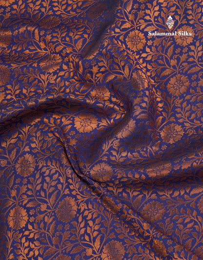 Beautiful Navy Blue Bridal Semi Silk Saree With Contrast Pink Traditional Evening Morning Border