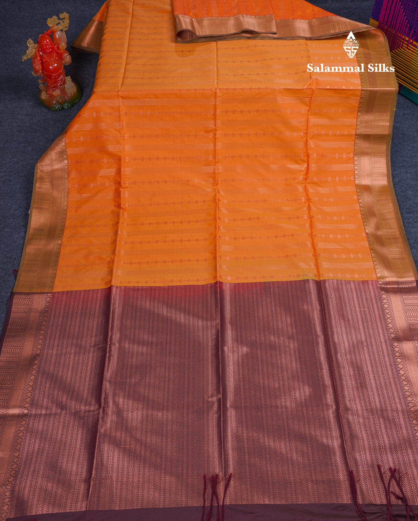 Beautiful Light Grey Semi Soft Silk Saree With Contrast Dark Brown Blouse