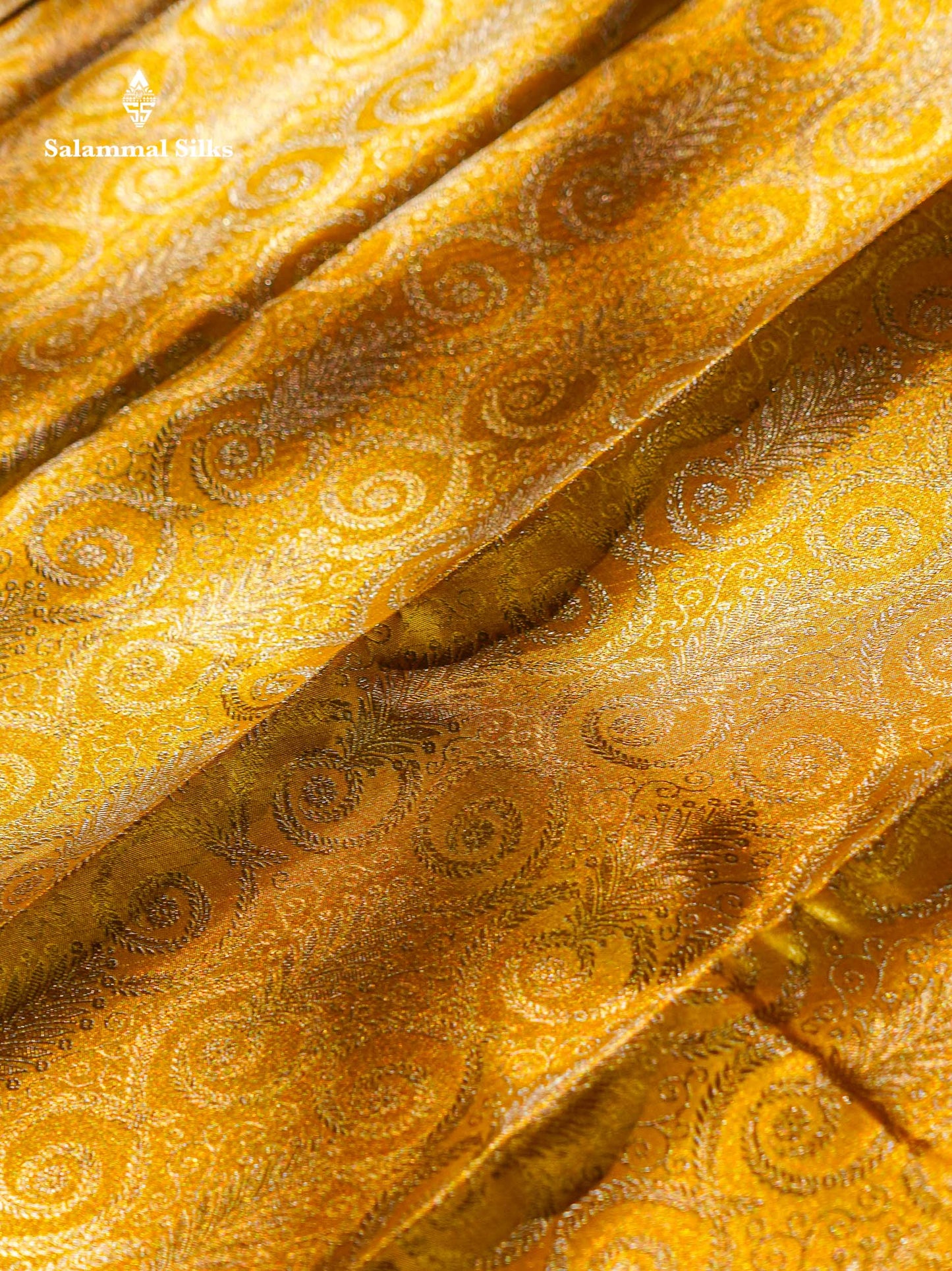 Gold Colour Pure Kanjivaram Tissue Silk Saree With Contrast Pink Border