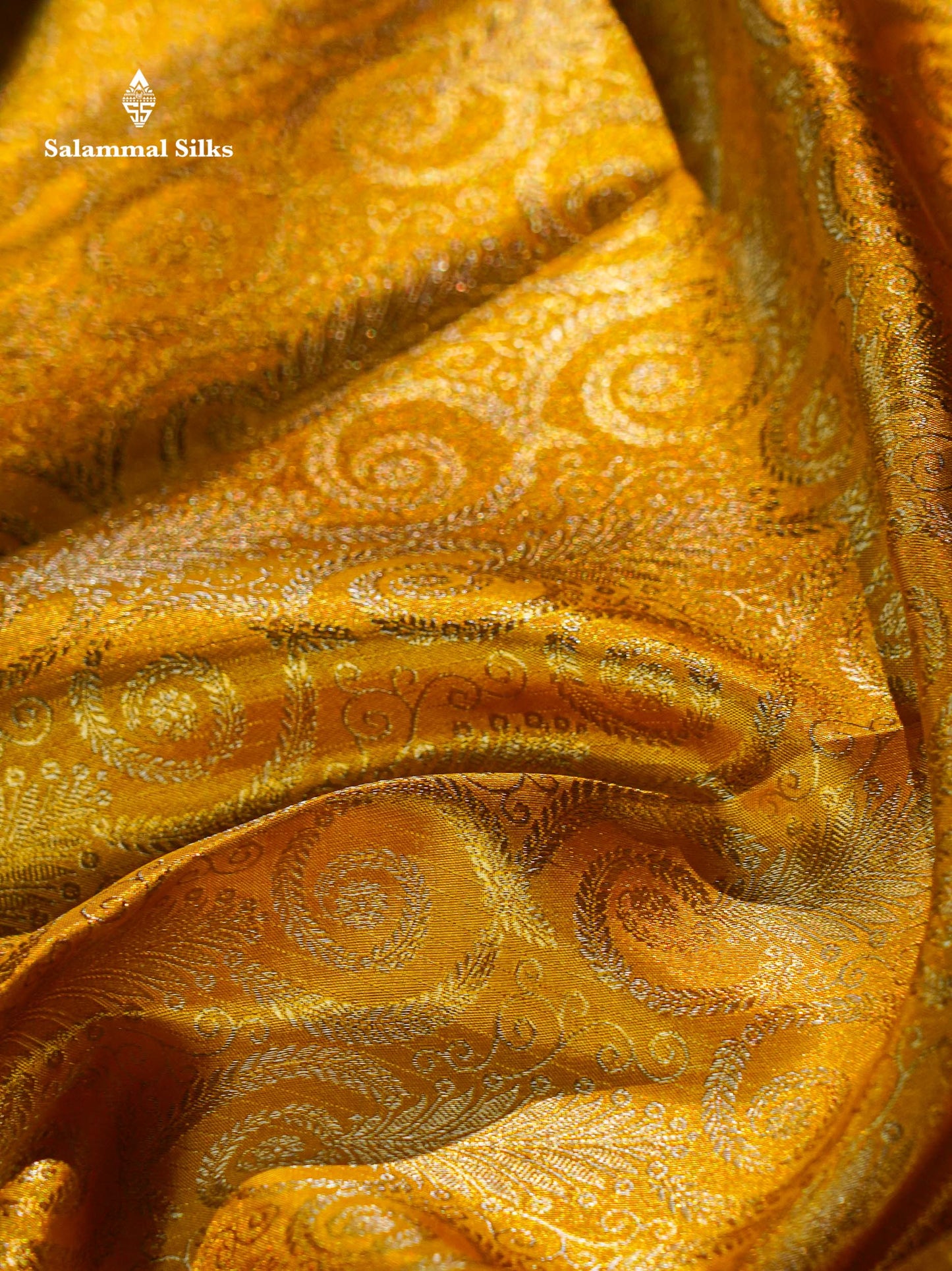 Gold Colour Pure Kanjivaram Tissue Silk Saree With Contrast Pink Border
