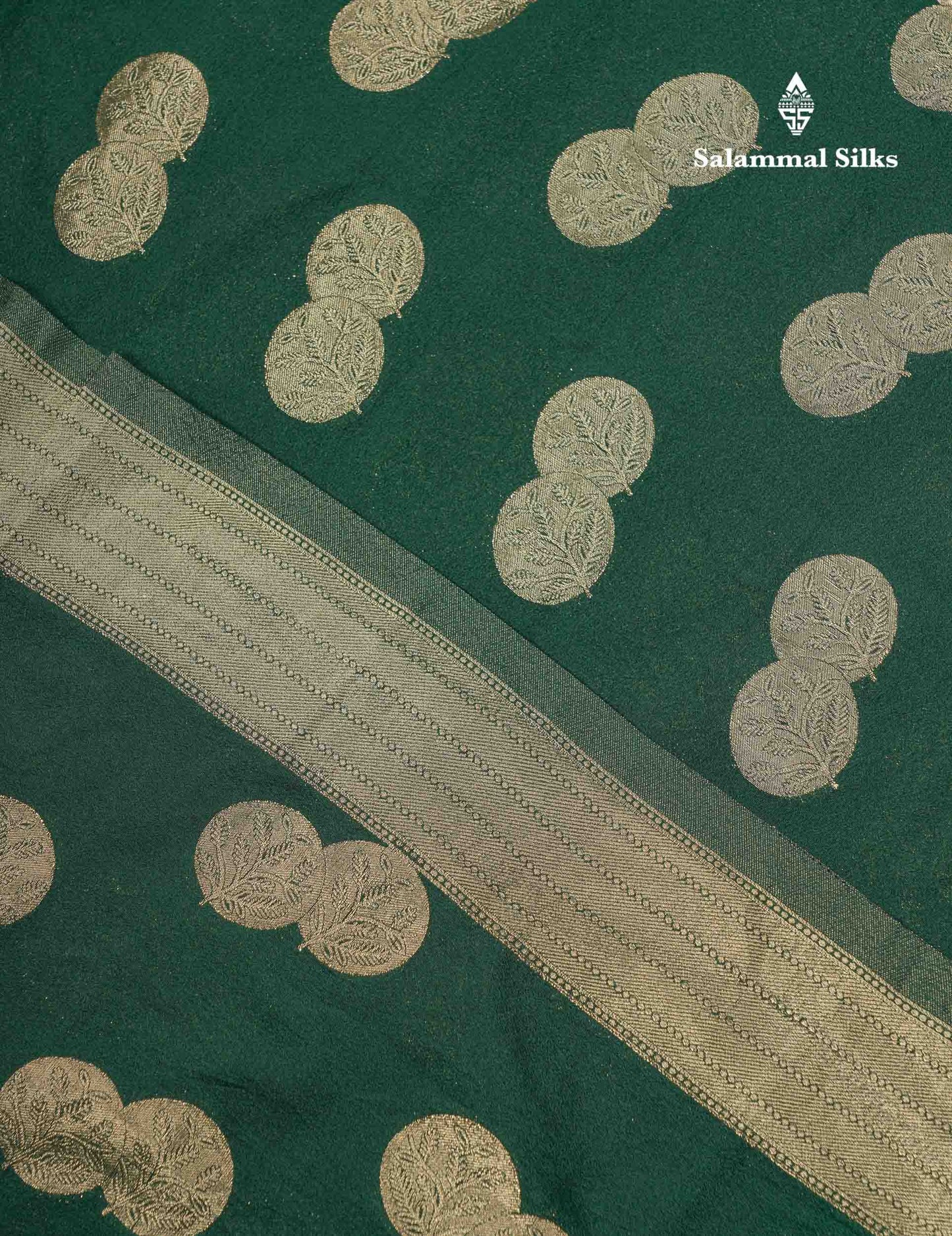 Beautiful Bottle Green Semi Georgette Saree With Fancy Border