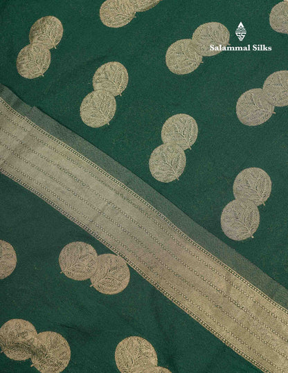 Beautiful Bottle Green Semi Georgette Saree With Fancy Border
