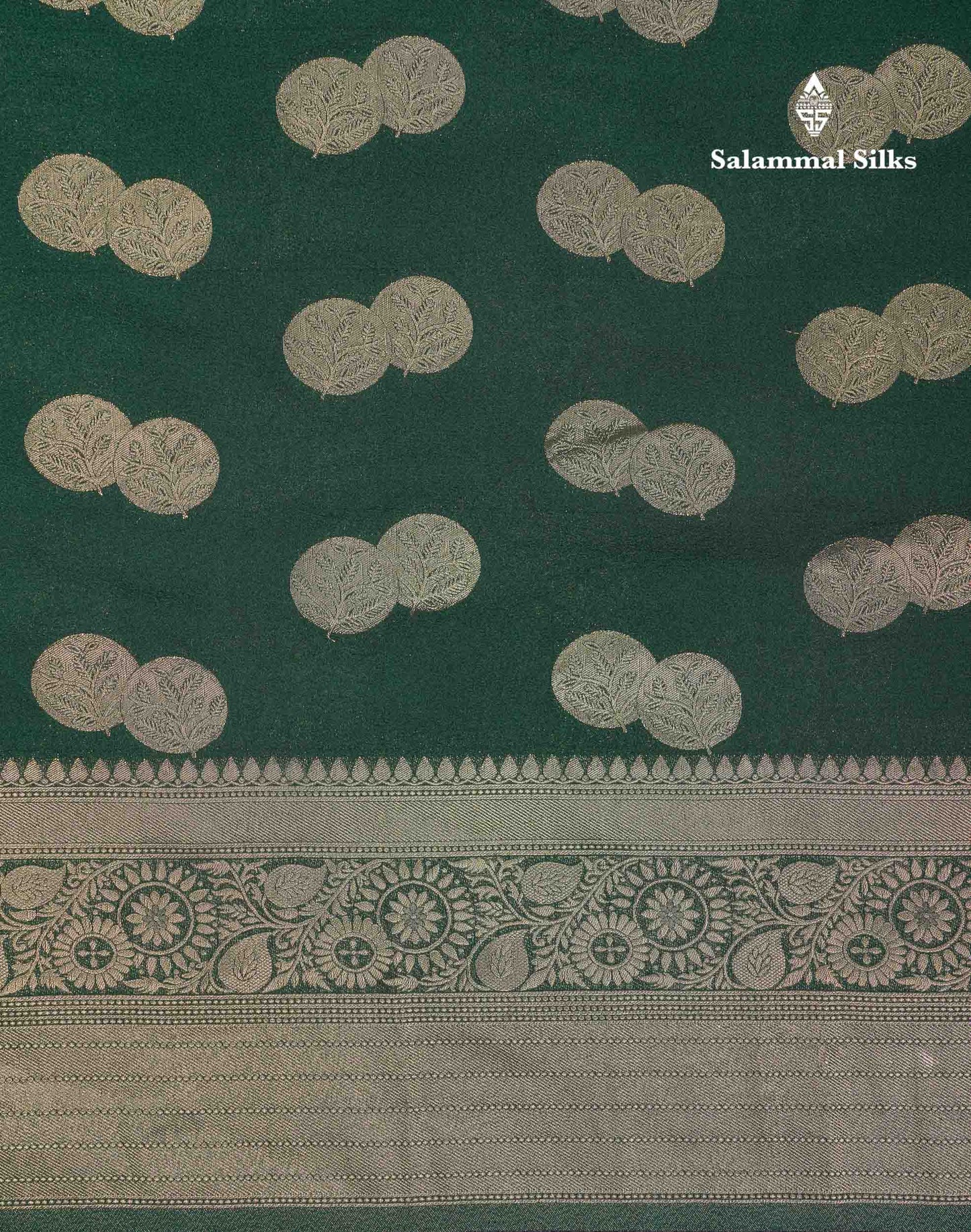 Beautiful Bottle Green Semi Georgette Saree With Fancy Border
