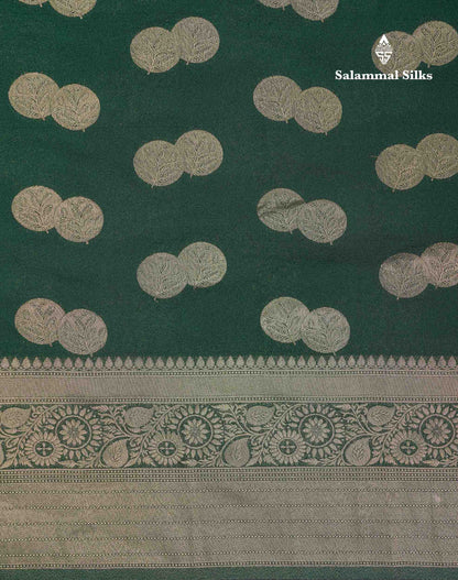 Beautiful Bottle Green Semi Georgette Saree With Fancy Border