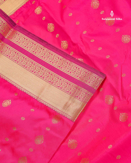 Semi Silk Saree - Bottle Green Colour Body Zari Butta With Traditional Border | 9.5 Yards
