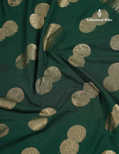 Beautiful Bottle Green Semi Georgette Saree With Fancy Border