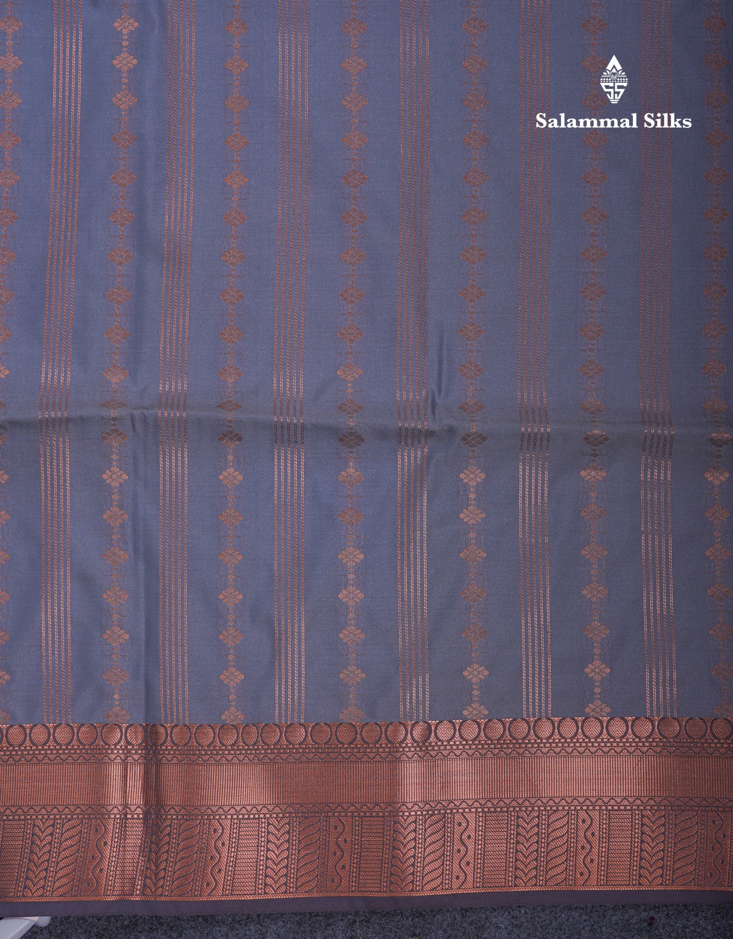 Beautiful Light Grey Semi Soft Silk Saree With Contrast Dark Brown Blouse