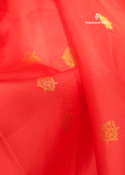 Pinkish Peach Colour Pure Kanjivaram Silk Saree With Traditional Border