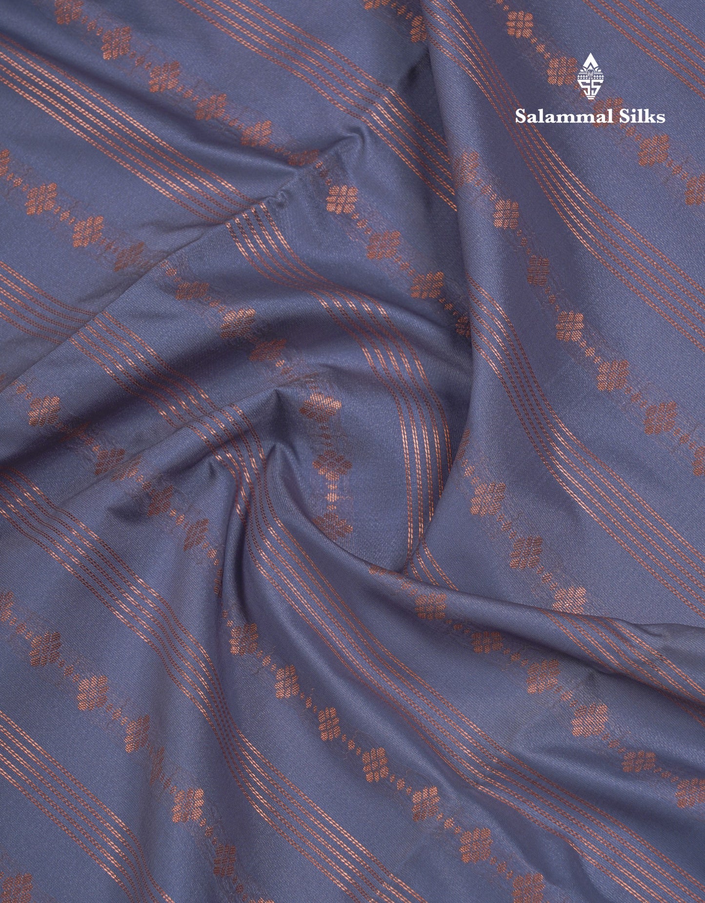 Beautiful Light Grey Semi Soft Silk Saree With Contrast Dark Brown Blouse