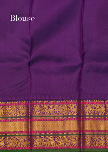 Pinkish Peach Colour Pure Kanjivaram Silk Saree With Traditional Border